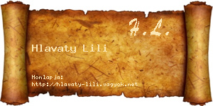 Hlavaty Lili névjegykártya